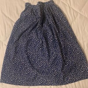 Retro Print Vintage Blue Skirt